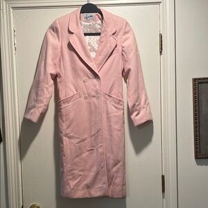 Rothschild Pink Pea Coat Classic Tailored Design